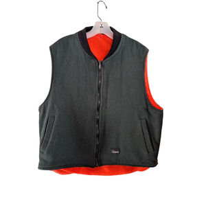 Codet Wool Vest Mens XL Green/ Blaze Orange Reversible Zip Front Hunting Outdoor